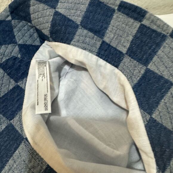 URBAN OUTFITTERS UO Checkered Bucket Hat Cotton UO-76 Label Blue Check Y2K - Picture 4 of 8